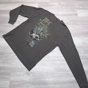 Mac Tools Buck Wild Graphic Thermal Shirt Mens XL Gray Waffle Knit Long Sleeve